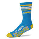 Los Angeles Chargers Men's 4 Stripe Deuce Socks by Dynasty Sports & Framing