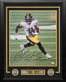 Chase Claypool Running Action Pittsburgh Steelers Autographed 16" x 20" Framed Football Photo by Dynasty Sports & Framing
