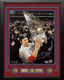Chase Utley 2008 World Series Trophy Philadelphia Phillies Autographed 16" x 20" Framed Baseball Photo by Dynasty Sports & Framing