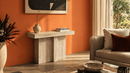 Tras Travertine Console Table - Custom Natural Stone Entryway Table