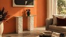 Patt Travertine Console Table - Luxury Natural Stone Entryway Furniture