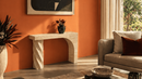 Palm Travertine Console Table - Luxury Natural Stone Furniture