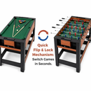 2-in-1 Full Size Foosball and Pool Combo Table with Legs-Black & Brown by LJGDeals