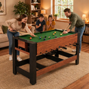 2-in-1 Full Size Foosball and Pool Combo Table with Legs-Black & Brown by LJGDeals