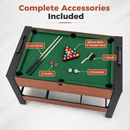 2-in-1 Full Size Foosball and Pool Combo Table with Legs-Black & Brown by LJGDeals