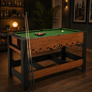 2-in-1 Full Size Foosball and Pool Combo Table with Legs-Black & Brown by LJGDeals
