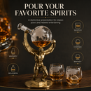 Atalas Bronze World Globe Whiskey Decanter Premium Barware Gift