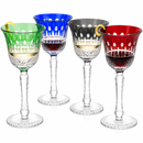 Crystal Italian Multicolor Design Glasses -Set of 4