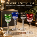 Crystal Italian Multicolor Design Glasses -Set of 4