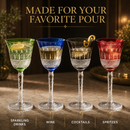 Crystal Italian Multicolor Design Glasses -Set of 4