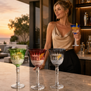 Crystal Italian Multicolor Design Glasses -Set of 4