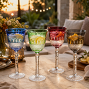 Crystal Italian Multicolor Design Glasses -Set of 4