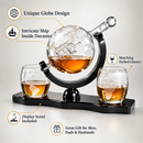 Whiskey & Wine Decanter Globe World Set - 850ml by The Wine Savant