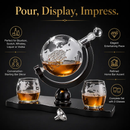 Whiskey & Wine Decanter Globe World Set - 850ml by The Wine Savant