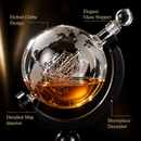 Whiskey & Wine Decanter Globe World Set - 850ml by The Wine Savant