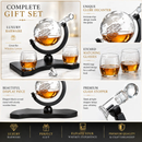 Whiskey & Wine Decanter Globe World Set - 850ml by The Wine Savant