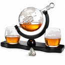 Whiskey & Wine Decanter Globe World Set - 850ml by The Wine Savant