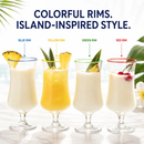 Set Of 4 Pina Colada Hurricane Glasses 14OZ By Cocktail Glasses Set Pina Colada Glas by The Wine Savant