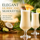 Set Of 4 Pina Colada Hurricane Glasses 14OZ By Cocktail Glasses Set Pina Colada Glas by The Wine Savant