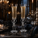 Stemmed Skeleton Champagne Flute Glass | Set of 2 | 7.5oz by The Wine Savant