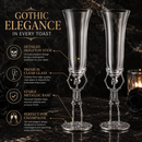 Stemmed Skeleton Champagne Flute Glass | Set of 2 | 7.5oz by The Wine Savant