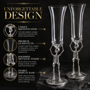 Stemmed Skeleton Champagne Flute Glass | Set of 2 | 7.5oz by The Wine Savant