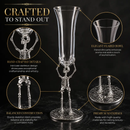 Stemmed Skeleton Champagne Flute Glass | Set of 2 | 7.5oz by The Wine Savant