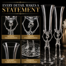 Stemmed Skeleton Champagne Flute Glass | Set of 2 | 7.5oz by The Wine Savant