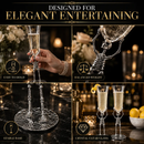 Stemmed Skeleton Champagne Flute Glass | Set of 2 | 7.5oz by The Wine Savant