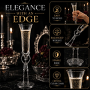 Skeleton Champagne Flute Glass | Single | 7.5oz by The Wine Savant