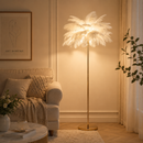 Luxury Ostrich Feather Floor Lamp, 160cm Tall Modern Standing Light with 58+ Extra-Full 45cm Lengthened Feathers by EP Designlab LLC