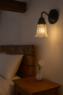 Antique Diamond Floral Flare Wall Sconce Light