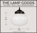 Modern Milk Glass Schoolhouse Pendant Light | 8" by The Lamp Goods