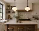 Modern Milk Glass Schoolhouse Pendant Light | 8" by The Lamp Goods