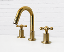 Widespread 3 Holes Solid Unlacquered Brass Faucet - Vanity Sink Faucet