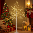 6ft Lighted Indoor & Outdoor Birch Tree