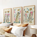 Funny Leopard Set. Modern Wall Art Prints. Beige & Pink by Wall Art Set