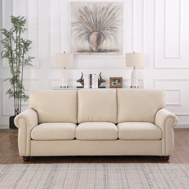 Walker Edison | Chenille Country Rustic 3 Seater Sofa