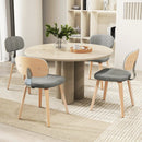 Chenille Fabric Upholstered Wooden Kitchen Chairs Set of 4 by LJGDeals