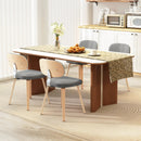 Chenille Fabric Upholstered Wooden Kitchen Chairs Set of 4 by LJGDeals