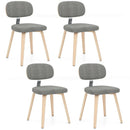 Chenille Fabric Upholstered Wooden Kitchen Chairs Set of 4 by LJGDeals