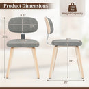 Chenille Fabric Upholstered Wooden Kitchen Chairs Set of 4 by LJGDeals