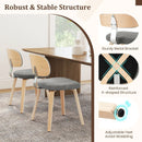 Chenille Fabric Upholstered Wooden Kitchen Chairs Set of 4 by LJGDeals