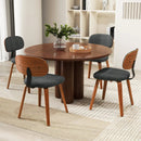Chenille Fabric Upholstered Wooden Kitchen Chairs Set of 4 by LJGDeals