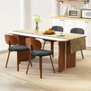Chenille Fabric Upholstered Wooden Kitchen Chairs Set of 4 by LJGDeals