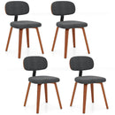 Chenille Fabric Upholstered Wooden Kitchen Chairs Set of 4 by LJGDeals