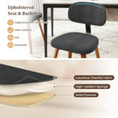 Chenille Fabric Upholstered Wooden Kitchen Chairs Set of 4 by LJGDeals