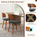 Chenille Fabric Upholstered Wooden Kitchen Chairs Set of 4 by LJGDeals