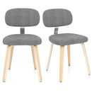 Chenille Fabric Upholstered Wooden Kitchen Chairs Set of 2 by LJGDeals