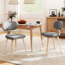 Chenille Fabric Upholstered Wooden Kitchen Chairs Set of 2 by LJGDeals